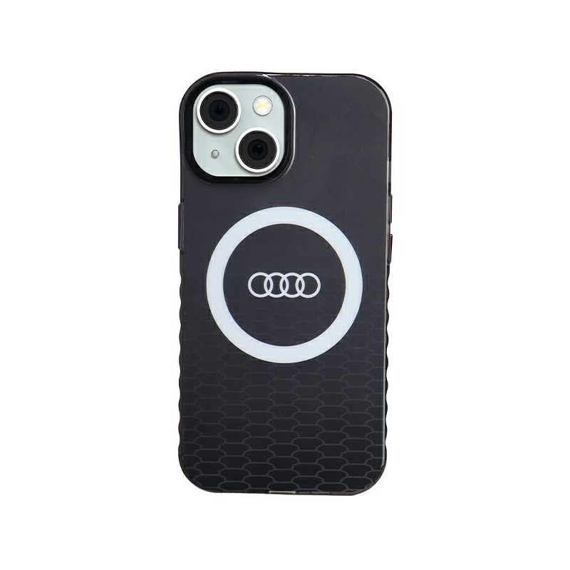 Audi nakładka do iPhone 15 6,1&quot czarna IML Big Logo MagSafe Case
