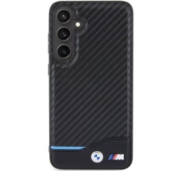 BMW nakładka do Samsung Galaxy S24+ czarna Leather Carbon