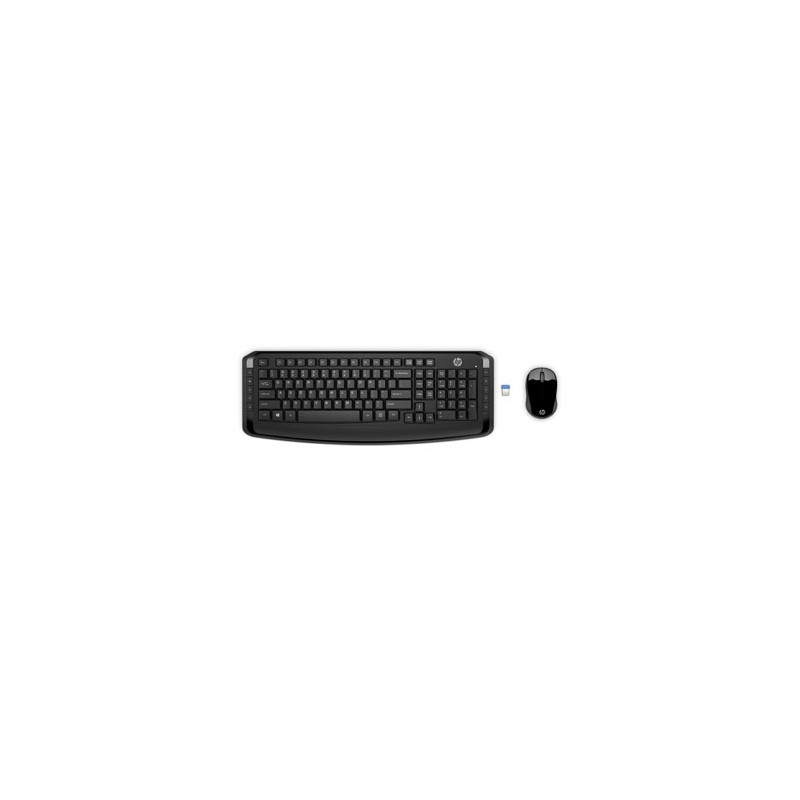 HP Wireless Deskset 300, zestaw klawiatura SK, bezprzewodowa, czarna