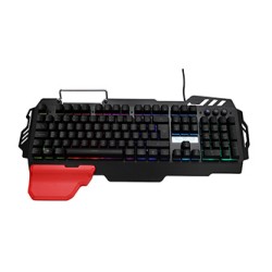Red Fighter K2, klawiatura CZ/SK, do gry, podświetlona rodzaj przewodowa (USB), czarna, wymienna podkładka pod nadgarstek, sta