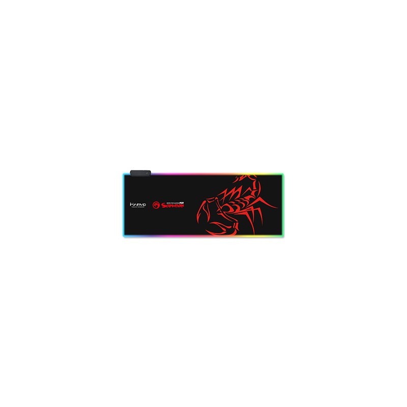 RGB Podkładka pod mysz, MG10, do gry, czarna, 800 x 305 mm, 3 mm, Marvo, podświetlenie RGB