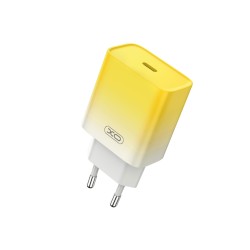 XO ładowarka sieciowa CE18 PD 30W 1x USB-C żółto-biała + kabel USB-C - USB-C