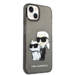 Karl Lagerfeld nakładka do iPhone 14 Plus 6,7&quot KLHCP14MHNKCTGK czarna hardcase Gliter Karl&Choupette