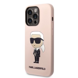 Karl Lagerfeld nakładka do iPhone 14 Pro Max 6,7&quot KLHMP14XSNIKBCP różowa hardcase Silicone Ikonik Magsafe