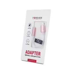 Forever adapter audio jack 3,5mm - Lightning różowy