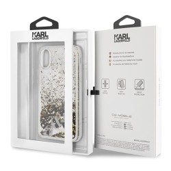 Karl Lagerfeld nakładka do iPhone X / XS KLHCPXROGO czarne hard case Glitter Floatting Charms