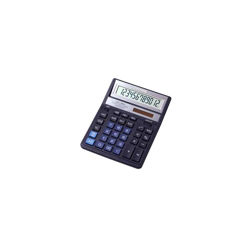 Citizen Kalkulator SDC888XBL, niebieska, biurkowy, 12 miejsc