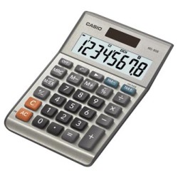 Casio Kalkulator MS 80 B S, srebrna, stołowy, funkcja konwersji walut, %, VAT