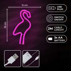 Neon LED FLAMING różowy Bat + USB FLNE18 Forever Light