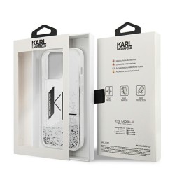 Karl Lagerfeld nakładka do iPhone 14 Pro Max 6,7&quot KLHCP14XLBKLCS srebrna Liquid Glitter case Big KL Logo