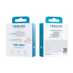 Forever kabel USB - Lightning 3,0 m 1A biały
