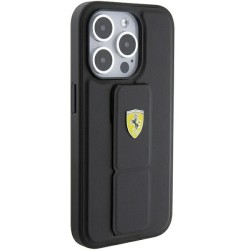 Ferrari nakładka do iPhone 15 Pro Max 6,7&quot FEHCP15XGSPSIK czarna HC GRIP STAND PU