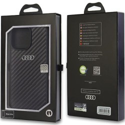 Audi nakładka do iPhone 14 Pro 6,1&quot AU-TPUPCIP14P-R8/D2-BK czarna hardcase Carbon Fiber