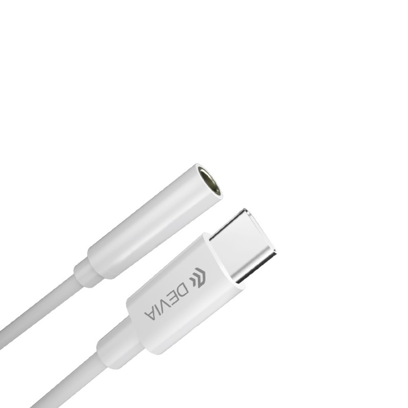Devia adapter Smart USB-C - jack 3,5mm biały