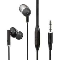 XO słuchawki przewodowe EP67 jack 3,5 mm dokanałowe czarne