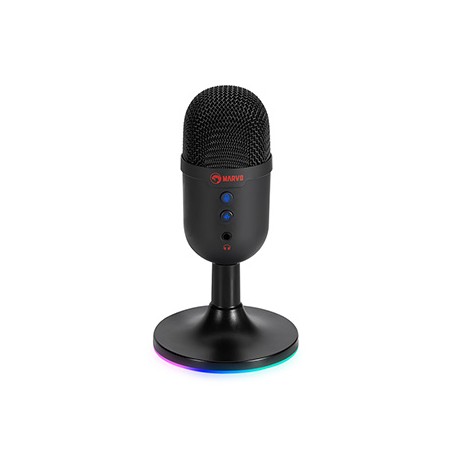 Marvo, gamingowy mikrofon, MIC-06, czarny, Podświetlenie RGB, wejście słuchawkowe, EOL