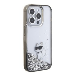 Karl Lagerfeld nakładka do iPhone 15 Pro 6,1&quot KLHCP15LLKCNSK transparent hardcase Liquid Glitter Choupette