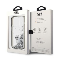 Karl Lagerfeld nakładka do iPhone 15 Pro 6,1&quot KLHCP15LLKCNSK transparent hardcase Liquid Glitter Choupette