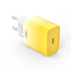 XO ładowarka sieciowa CE18 PD 30W 1x USB-C żółto-biała + kabel USB-C - Lightning