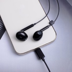 Maxlife słuchawki przewodowe MXEP-04 douszne USB-C czarne