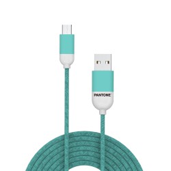 PANTONE kabel USB - microUSB 1,5m 2,4A PT-MC001-5 Teal 3242C