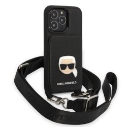 Karl Lagerfeld nakładka do iPhone 13 Pro Max 6,7&quot KLHCP13XSAKCHSK czarna hardcase Saffiano Metal Karl Head