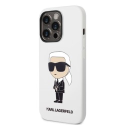 Karl Lagerfeld nakładka do iPhone 14 Pro 6,1&quot KLHCP14LSNIKBCH biała hardcase Silicone Ikonik