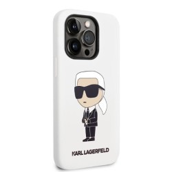 Karl Lagerfeld nakładka do iPhone 14 Pro 6,1&quot KLHCP14LSNIKBCH biała hardcase Silicone Ikonik