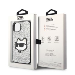 Karl Lagerfeld nakładka do iPhone 14 6,1&quot KLHCP14SG2CPS srebrna hardcase Glitter Choupette Patch