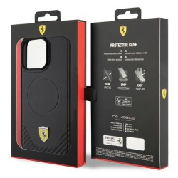 Ferrari nakładka do iPhone 15 Pro Max 6,7&quot FEHMP15XPTEK czarna HC Magsafe PU Carbon