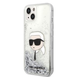 Karl Lagerfeld nakładka do iPhone 14 Pro 6,1&quot KLHCP14LLNKHCH srebrna hardcase Liquid Glitter NFT Karl's Head