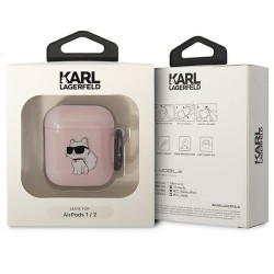 Karl Lagerfeld etui do Airpods 1 / 2 KLA2HNCHTCP różowe Ikonik Choupette