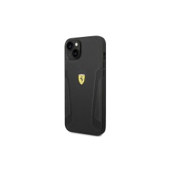 Ferrari nakładka do iPhone 14 Pro 6,1&quot FEHCP14LRBUK czarna HC Leather Stamp Sides