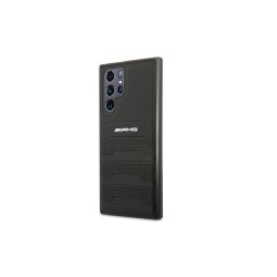 AMG nakładka do Samsung Galaxy S22+ S906 AMHCS22MGSEBK czarna hardcase Leather Debossed Lines