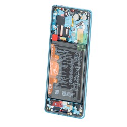 LCD + Panel Dotykowy Huawei P30 Pro VOG-L09 VOG-L29 02352PGE 02354NAP niebieski z ramką i baterią oryginał regenerowany