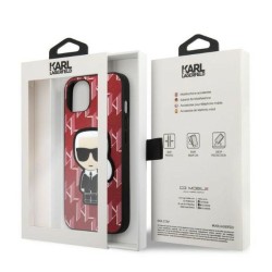 Karl Lagerfeld nakładka do iPhone 13 Mini KLHCP13SPMNIKPI czerwona hard case Monogram Iconic Karl