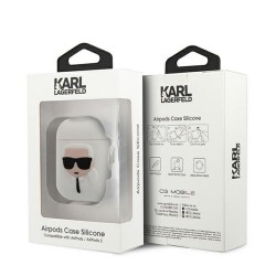 Karl Lagerfeld etui do Airpods KLACCSILKHWH białe Silicone Iconic
