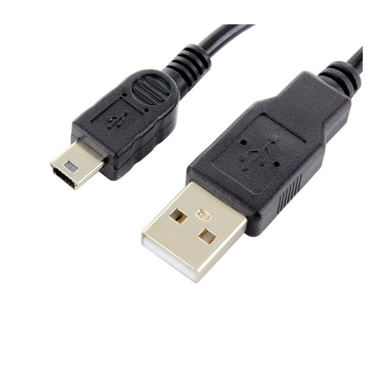 Kabel USB - miniUSB 1,0 m 1A czarny woreczek