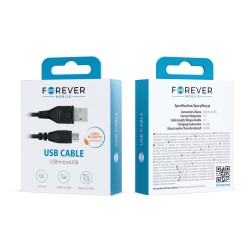 Forever kabel USB - microUSB 1,0 m 1A czarny