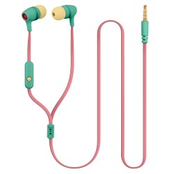 Forever słuchawki przewodowe JSE-200 dokanałowe jack 3,5mm różowe pastel