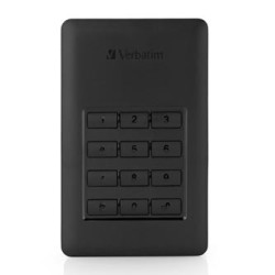 Verbatim zewnętrzny dysk twardy, Store N Go Secure Portable, 2.5", USB 3.0 (3.2 Gen 1), 1TB, 53401, czarny, szyfrowany, z klawia