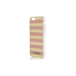 Guess iPhone 7 GUHCP7STGPI różowo-złote hardcase Ethnic Chic Stripes 3D