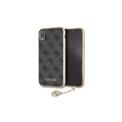 Guess iPhone XR GUHCI61GF4GGR szary hard case 4G Charms Collection