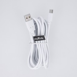 Maxlife kabel USB - USB-C 3,0 m 2A biały