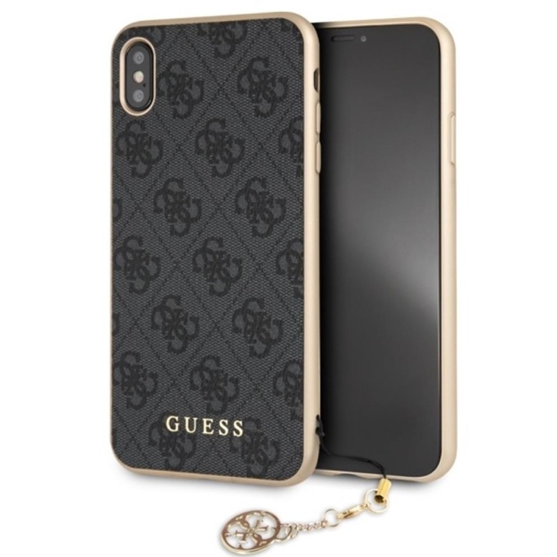 Guess iPhone XS Max GUHCI65GF4GGR szare hard case 4G Charms Collection