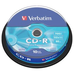 Verbatim CD-R, 43437, Extra Protection, 10-pack, 700MB, 52x, 80min., 12cm, bez możliwości nadruku, cake box, do archiwizacji d