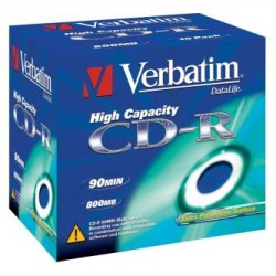 Verbatim CD-R, 43428, High Capacity, 10-pack, 800MB, 40x, 90min., 12cm, bez możliwości nadruku, jewel box, do archiwizacji dan