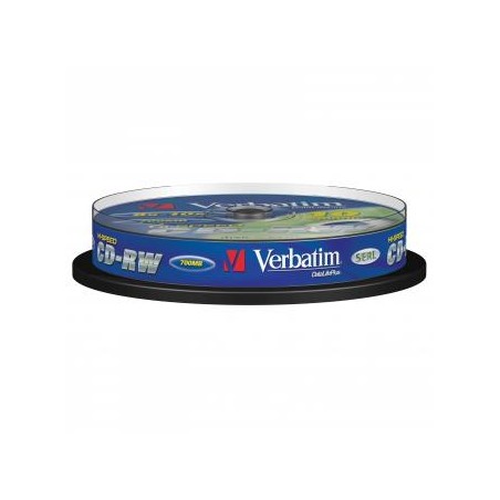 Verbatim CD-RW, 43480, SERL Scratch Resistant, 10-pack, 700MB, 12x, 80min., 12cm, bez możliwości nadruku, cake box, do archiwi
