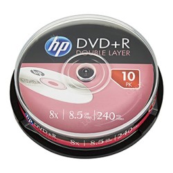 HP DVD+R DL, Double Layer, DRE00060-3, 69309, 8.5GB, 8x, cake box, 10-pack, bez możliwości nadruku, 12cm, do archiwizacji dany