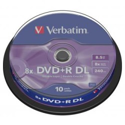 Verbatim DVD+R DL, Double Layer Matt Silver, 43666, 8.5GB, 8x, spindle, 10-pack, bez możliwości nadruku, 12cm, do archiwizacji